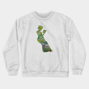 Victorian watercolor book silhouette Crewneck Sweatshirt